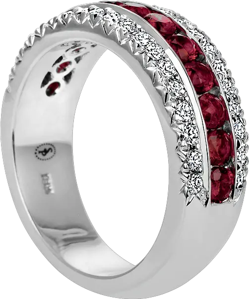 Download Ap198dd Ru Round Ruby Band With Pave Diamond Border Bangle Png Diamond Border Png