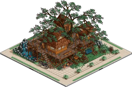 Scottfrou0027s Treehouse Pixeljointcom House Pixel Art Gif Png Roller Coaster Tycoon 2 Icon