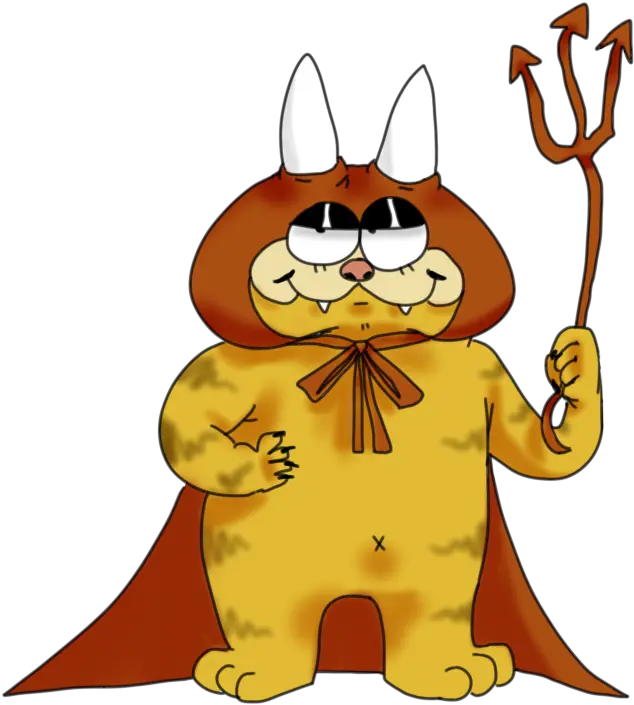 Garfield Devil Pitchfork Png Garfield Transparent