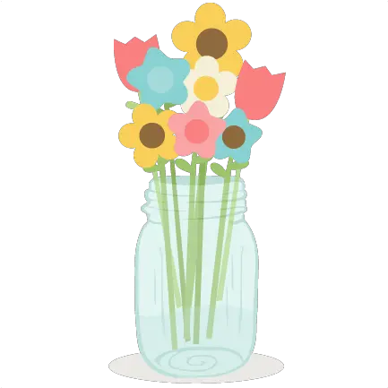 Flowers In Mason Jar Svg Cutting Files Doodle Cut For Vase Png Painting Clipart Png