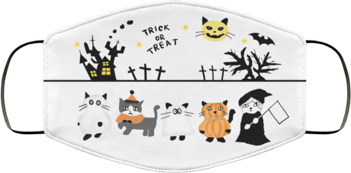 Trick Or Treat Cats Halloween Face Mask Cat Halloween Trick Or Treat Mask Png Halloween Cat Png png