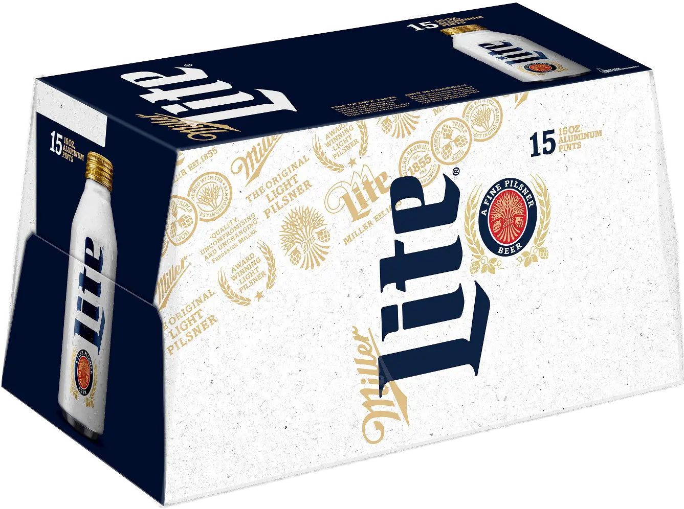 Miller Lite Aluminum 16oz 15pk Bt Miller Lite Aluminum Pints Png Miller Light Logo