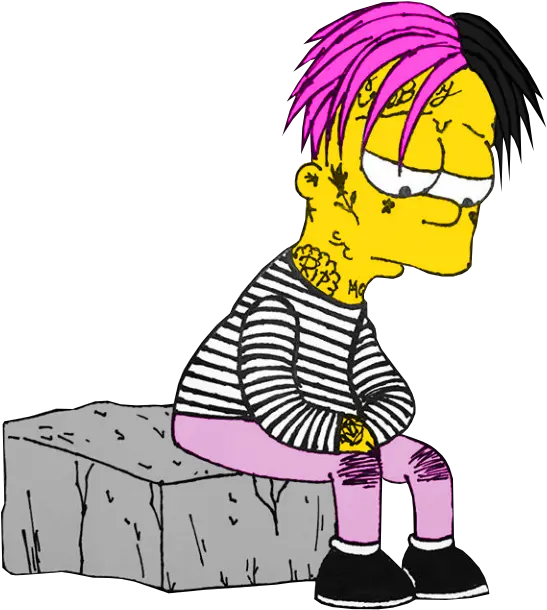 Download Snowman Lampooning Wax Museum Bart Simpson Lil Peep Png Lil Peep Png