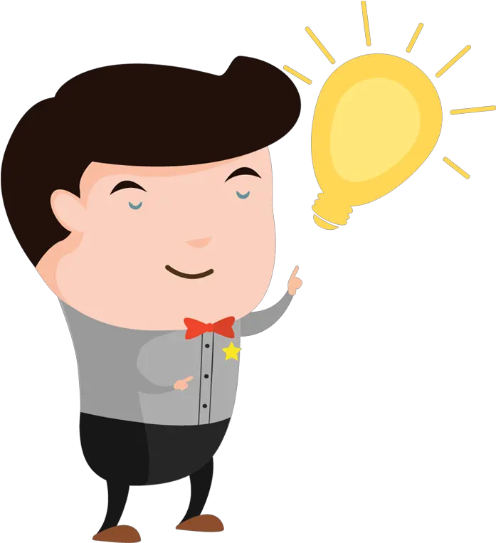 An Idea Light Bulb Over His Head Cartoon Transparent Thinking Person Png Idea Light Bulb Png