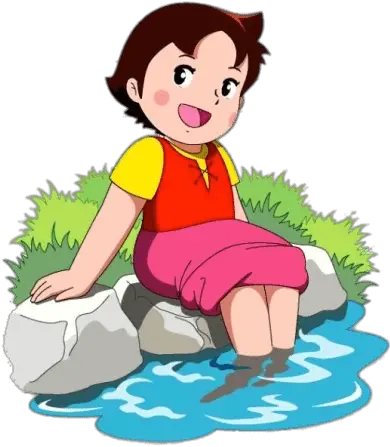 Heidi Feet In Water Transparent Png Heidi Cartoon Png Feet Transparent