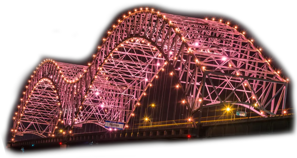 Mighty Lights Hernando Desoto Bridge Lights Png Bridge Png