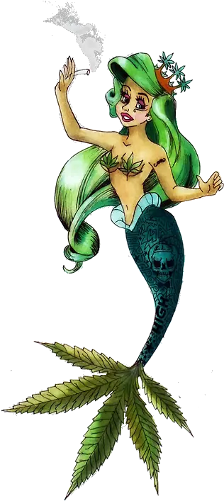 Lady Gaga Mine Weed 420 Tattoos The Little Mermaid Ariel Ariel The Little Mermaid Smoking Png Lady Gaga Transparent
