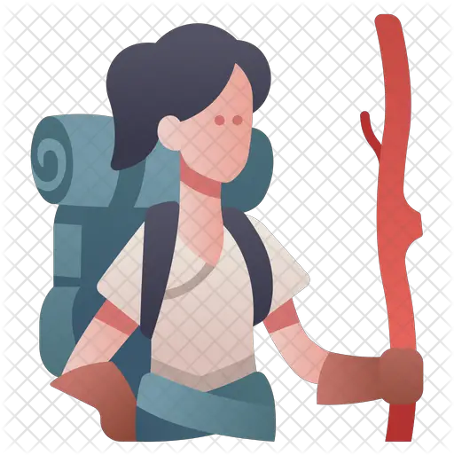 Hiker Woman Icon Illustration Png Hiker Png