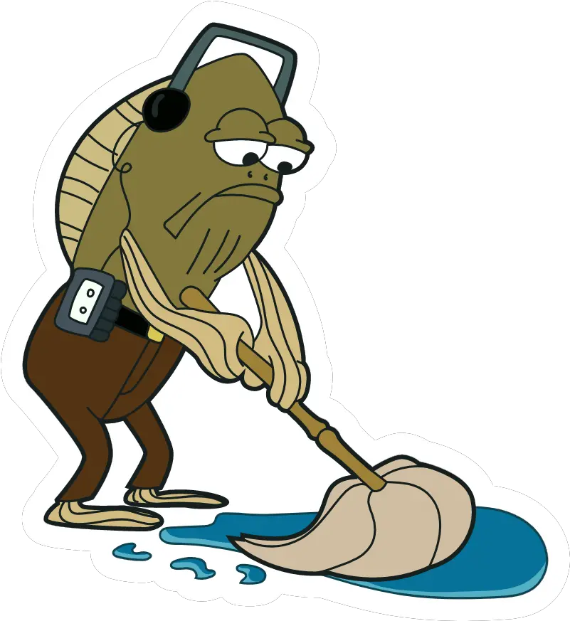 Fred The Fish Mopping Meme All Spongebob Characters Spongebob Mopping Gif Transparent Png Spirit Blossom Ahri Icon