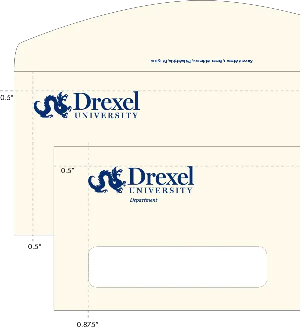 Administrative Stationery Identity Drexel University Return Address On Envelope With Logo Png Envelope Logo
