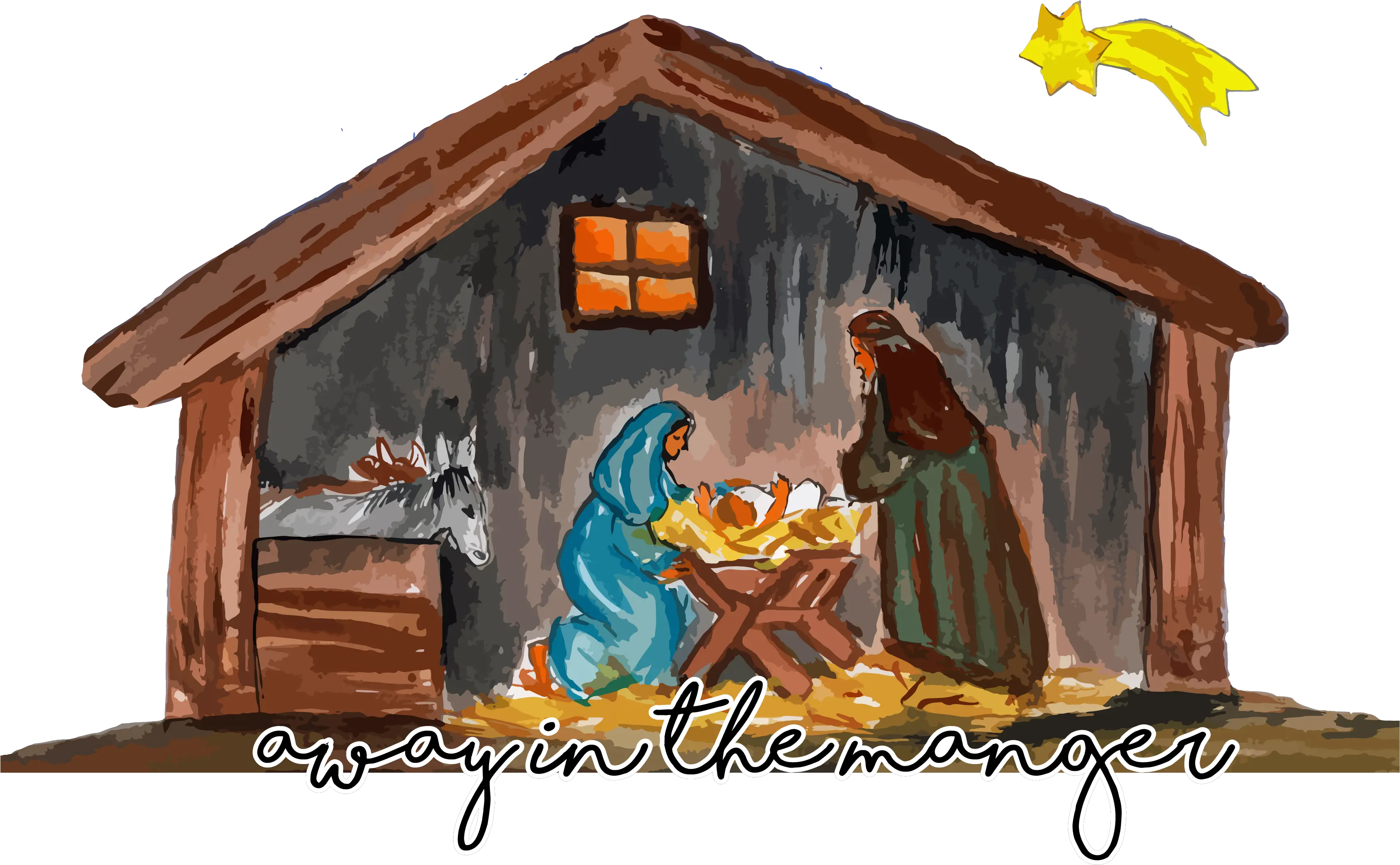 Library Of Christmas Manger Graphic Transparent Png