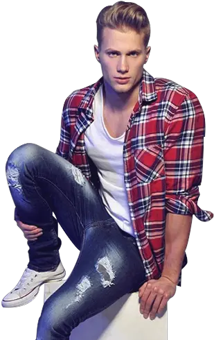 Png Male Models Image Plaid Shirt Jeans Styles Men Male Model Png