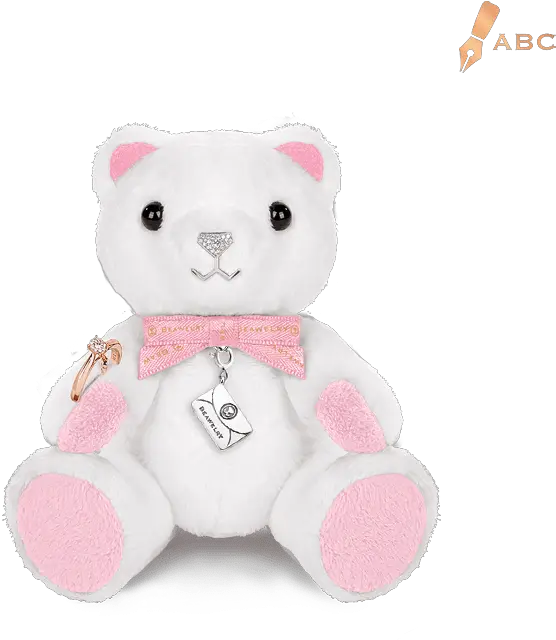 Mini Sparkle Beawelry Bear With A Ring Holder U0026 Silver Envelope Charm Beawelry Png Pink Sparkles Png