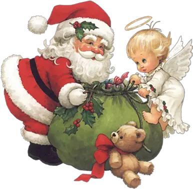 Cute Santa And Angels Santa Angel Clipart Png Christmas Angel Png