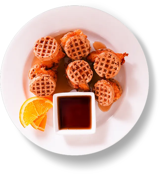 Chicken And Waffle Sliders Snack Png Waffle Transparent