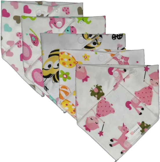 Baby Bandana Bib 5pc Pack Girls Paper Png Bandana Png