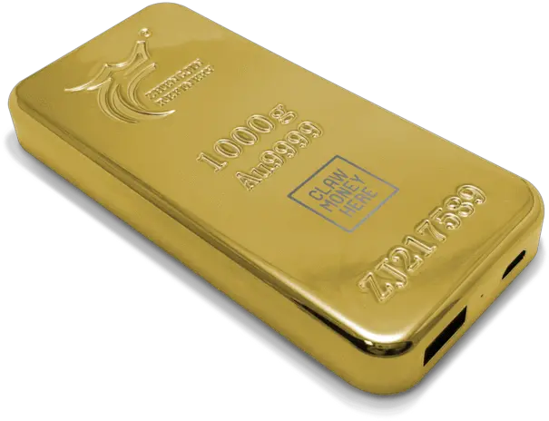 Clawmoneyhere Gold Bar Power Bank Place Money Here Portable Png Gold Bar Transparent