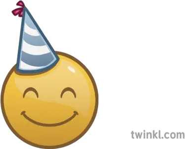 Party Hat Smile Emoji Christmas Festive Emote Happy Happy Png Party Emoji Png