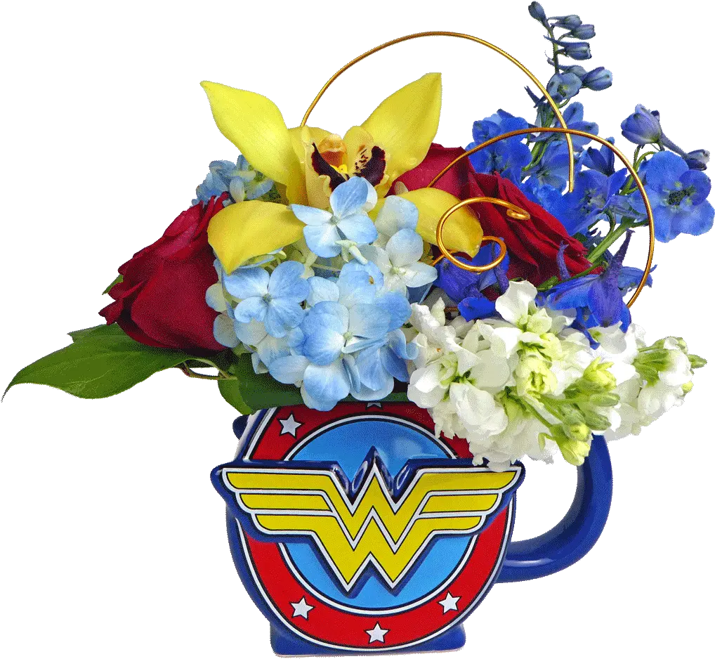 Wonder Woman Flower Mug Wonder Woman Flowers Png Wonder Woman Logo Png png