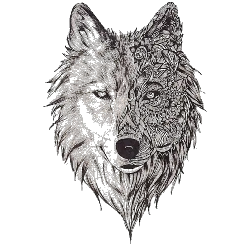 Mandala Wolf Tattoo Transparent Background Wolf Tattoo Png Face Tattoo Png