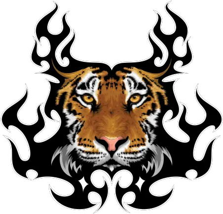 Printed Vinyl Tribal Tiger Stickers Factory Cara De Tigre Png Tiger Scratch Png