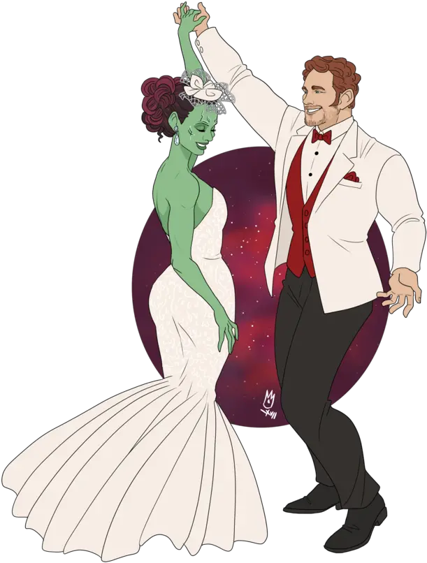 Gamora Drawing Kiss Transparent Png Peter Quill X Gamora Gamora Transparent