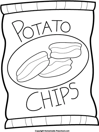 Black And White Download Potato Chip Draw A Chips Packet Png Bag Of Chips Png
