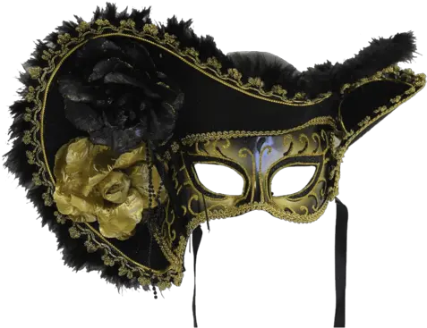 Adult Venetian Mask With Hat Venetian Masquerade Pirates Png Masquerade Mask Png