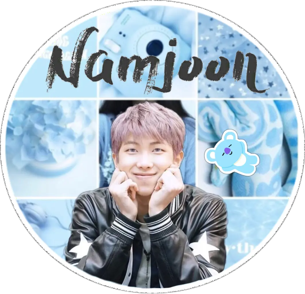 Rm Namjoon Bts Blue Collage Tumblr Edit Bts Rm Sticker Png Namjoon Png