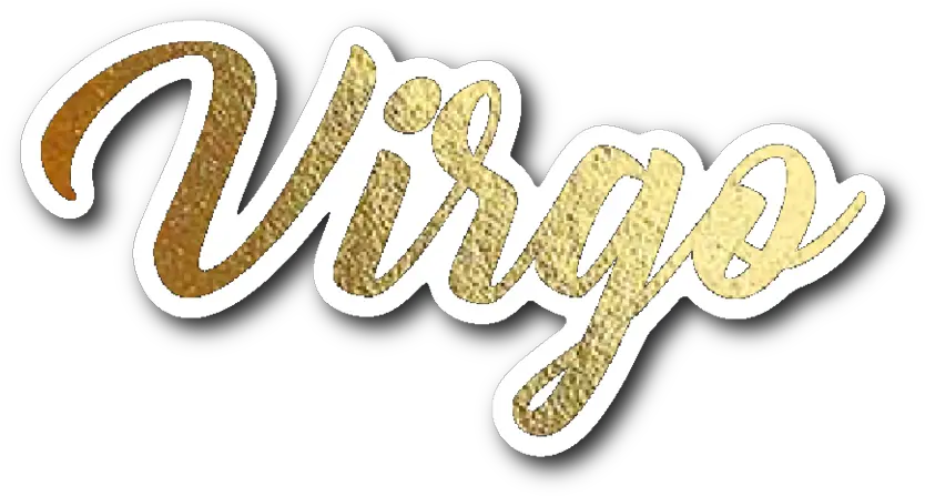 Download Hd Virgo Gold Lettering Vinyl Sticker Zodiac Transparent Stickers Virgo Png Virgo Png