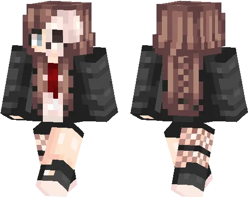 Skeleton Girl Minecraft Pe Skins Minecraft Half Skull Skin Png Minecraft Skeleton Png