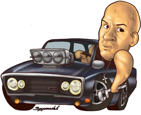 Download Vin Diesel Illustration Fast And Furious Cartoon Png Vin Diesel Png