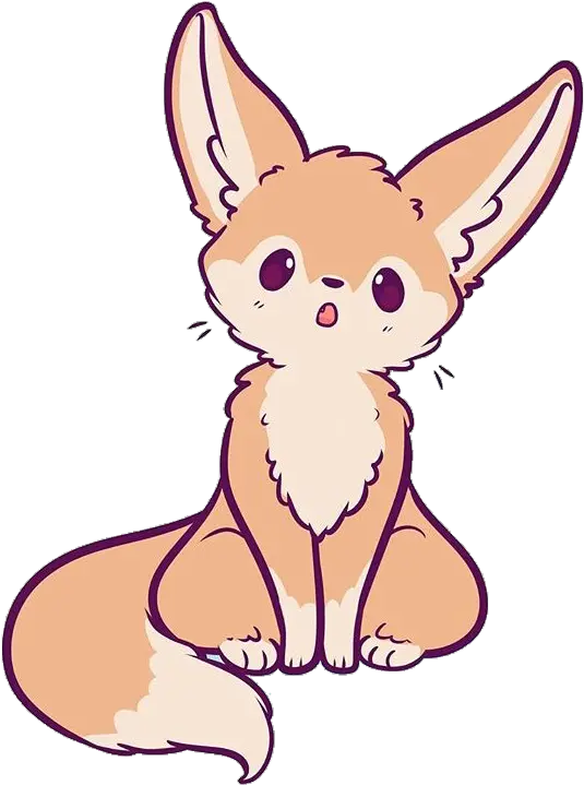 Fennecfox Fox Cute Kawaii Animal Naomilord Freetoedit Cute Fennec Fox Drawing Png Animals Transparent Background