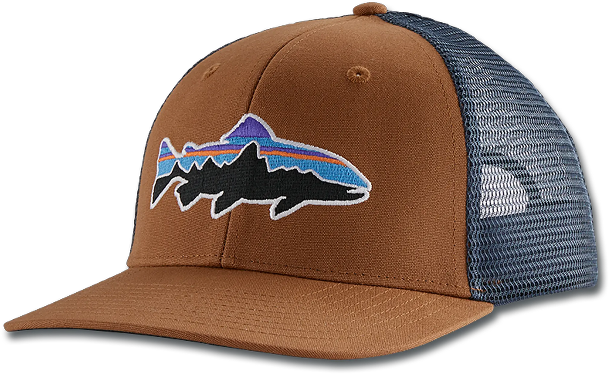 Patagonia Fitz Roy Trout Truckers Patagonia Trout Hat Png Patagonia Fish Logo