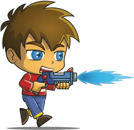 Ray 2d Character With Gun Png Ray Gun Png