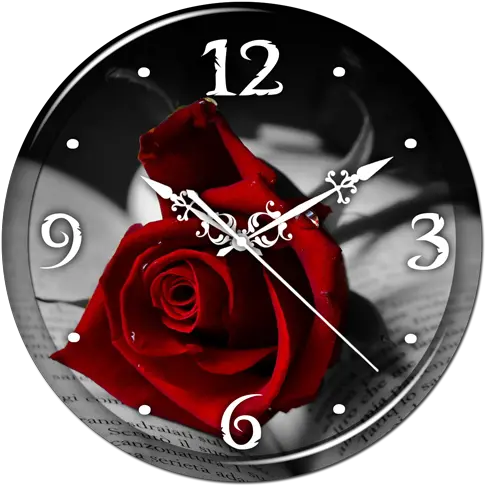 Red Rose Clock Live Wallpaper 1 Clock Icon Red Rose Png Red Clock Icon