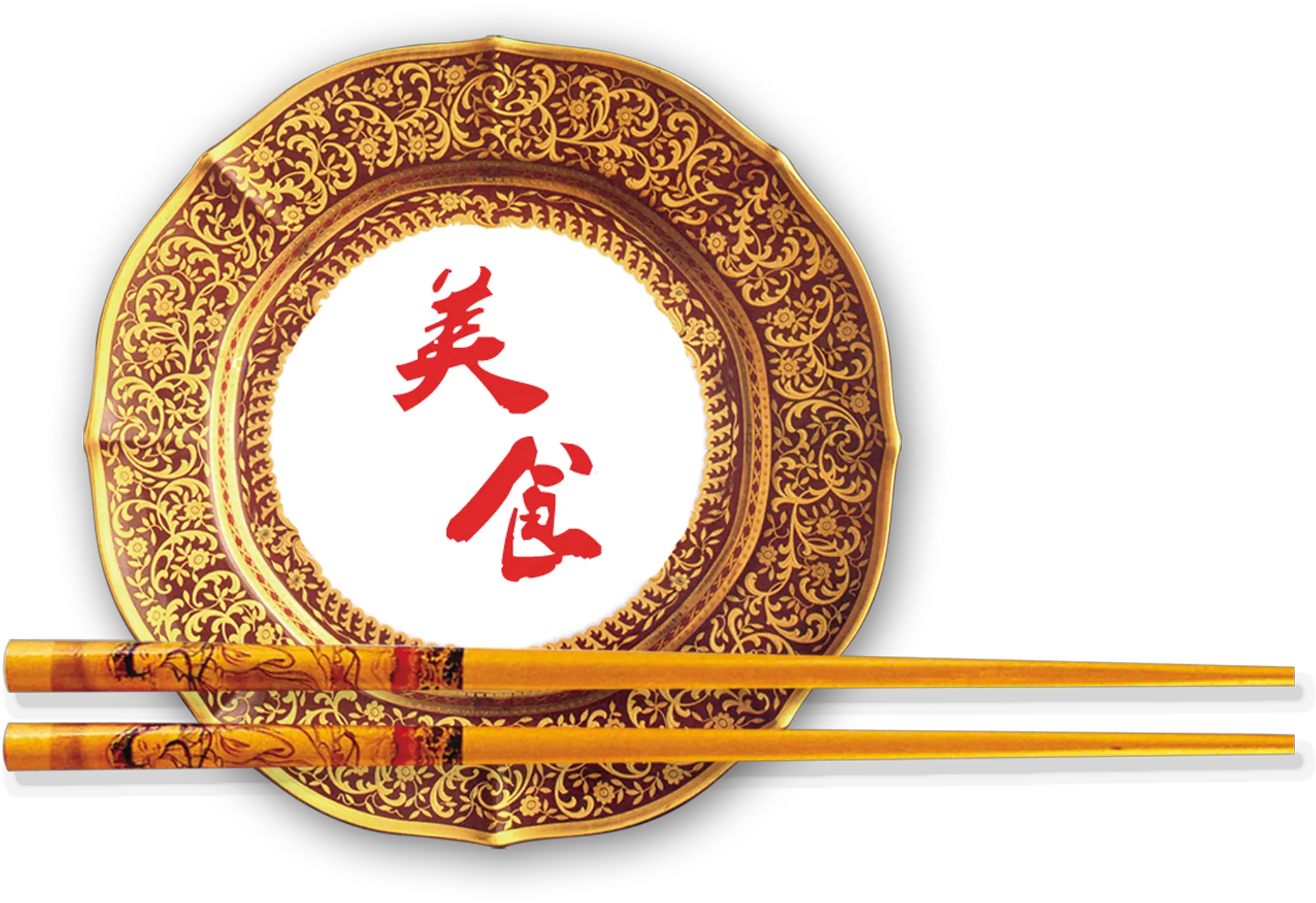 Download Gourmet Plate Chopsticks Chinese Style Classical Png
