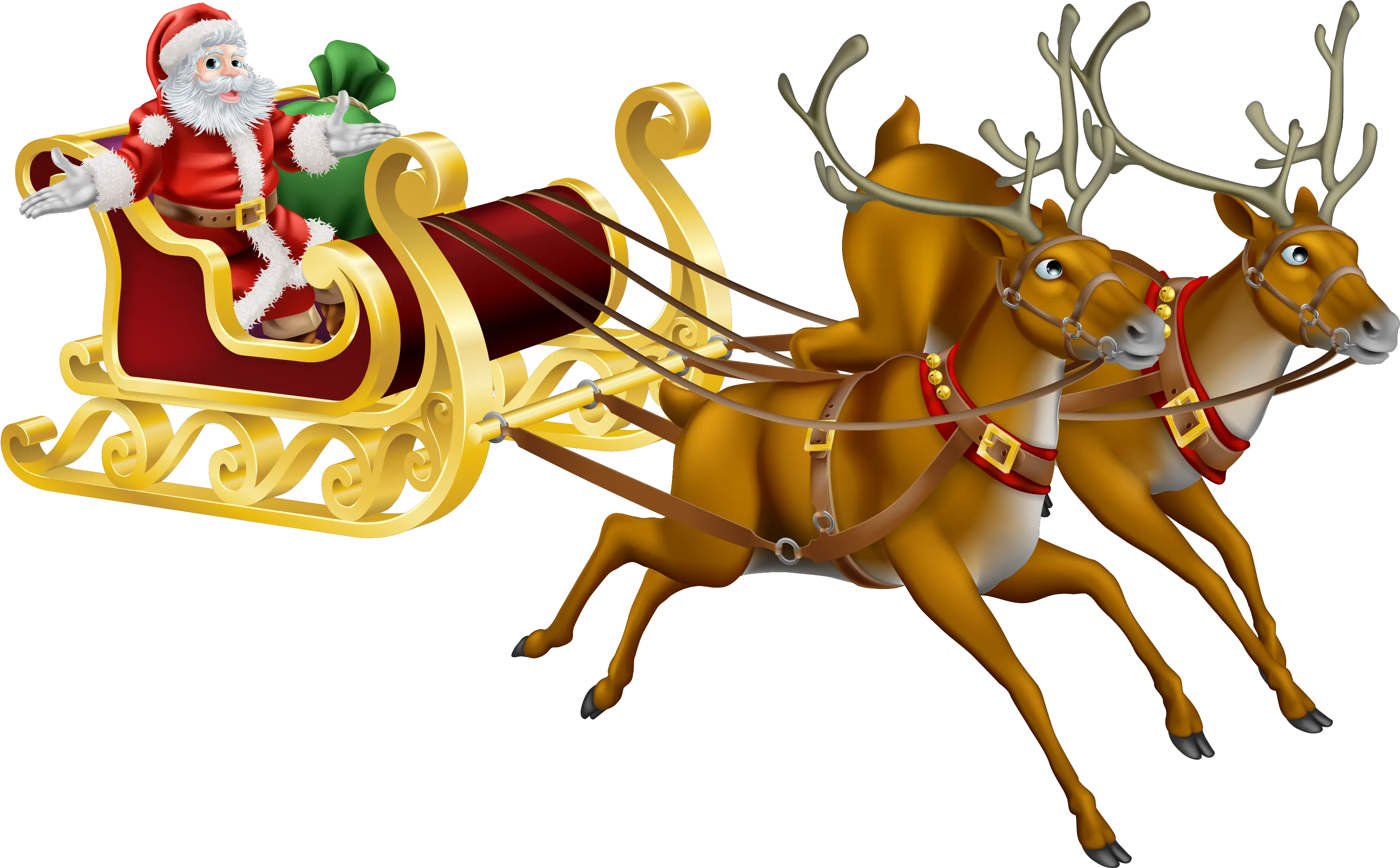 Rudolph Santa Claus Reindeer Christmas Santa Claus With Reindeer Png Sleigh Png