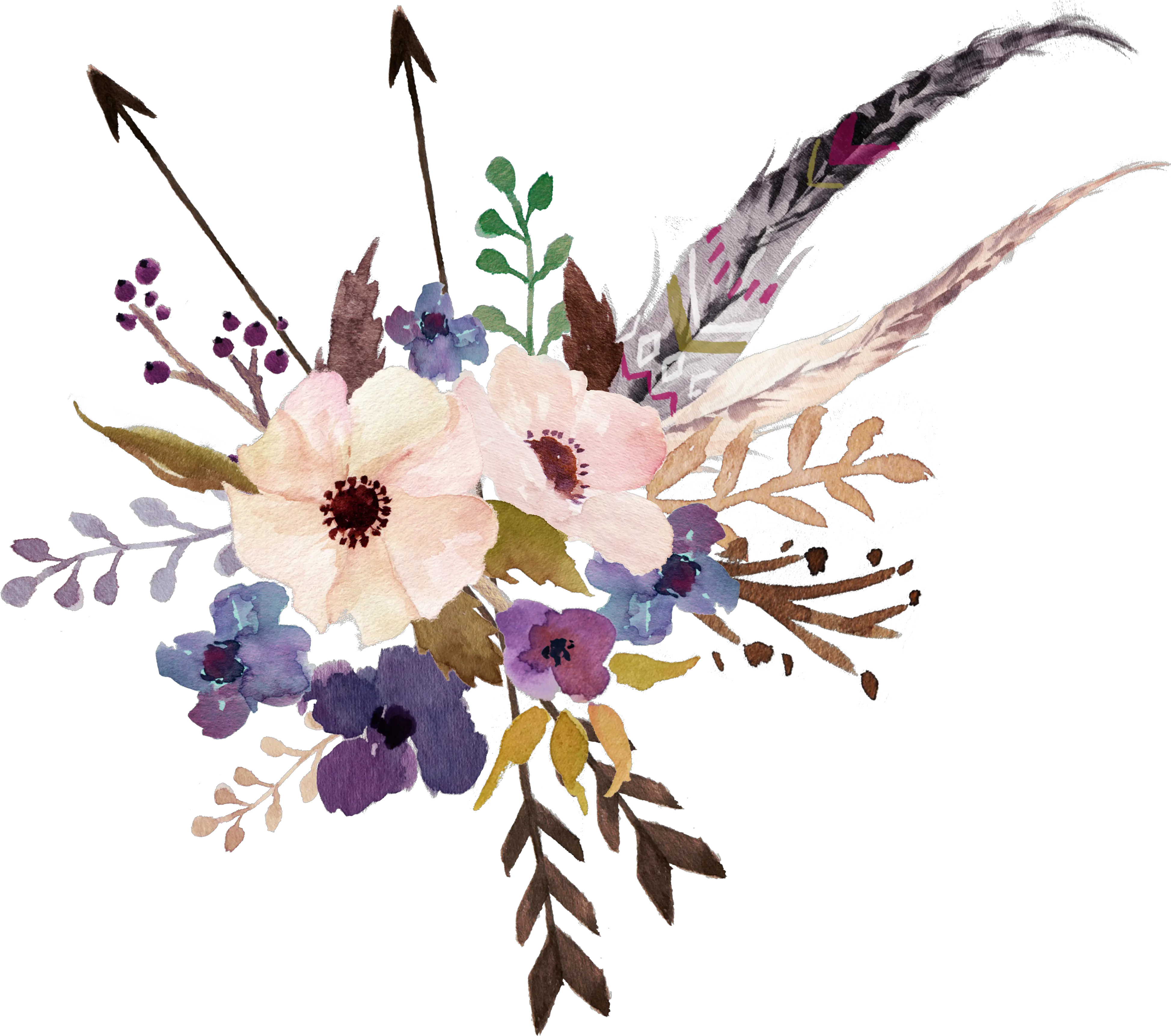 Boho Floral Arrows Png Transparent Boho Flower Bouquet Png Boho Png