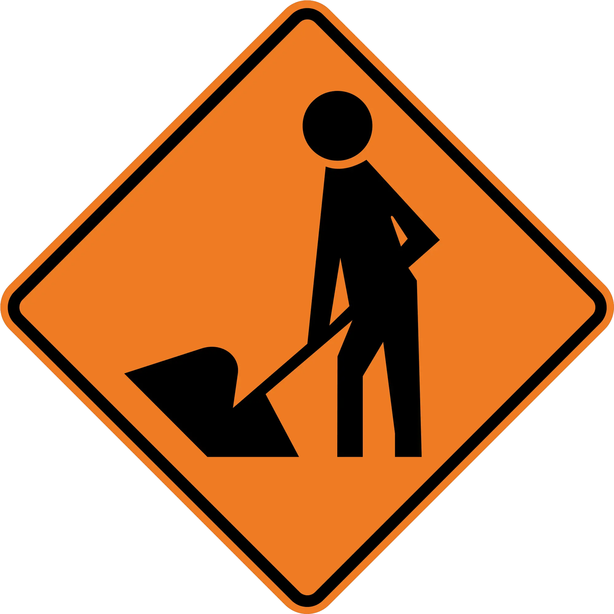 Caution Clipart Road Work Sign Road Signs Meanings Orange Png Signs Png