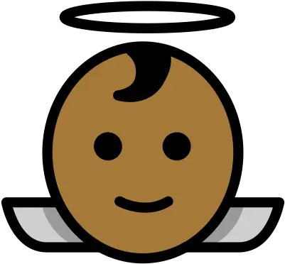 Baby Angel Medium Dark Skin Tone Emoji Happy Png Angel Face Icon