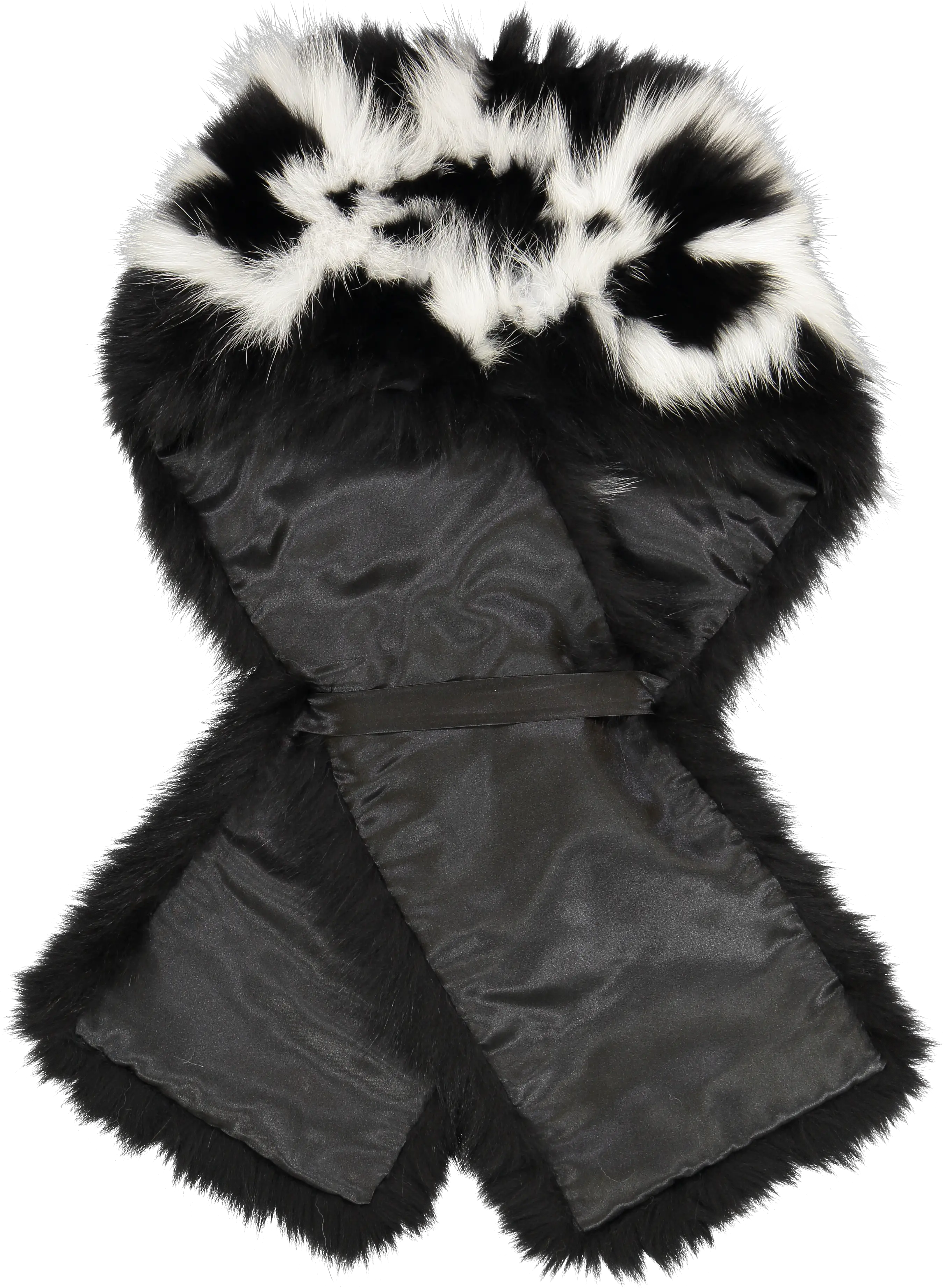 Skunk Scarf Black Fur Scarf Black And White Png Skunk Transparent