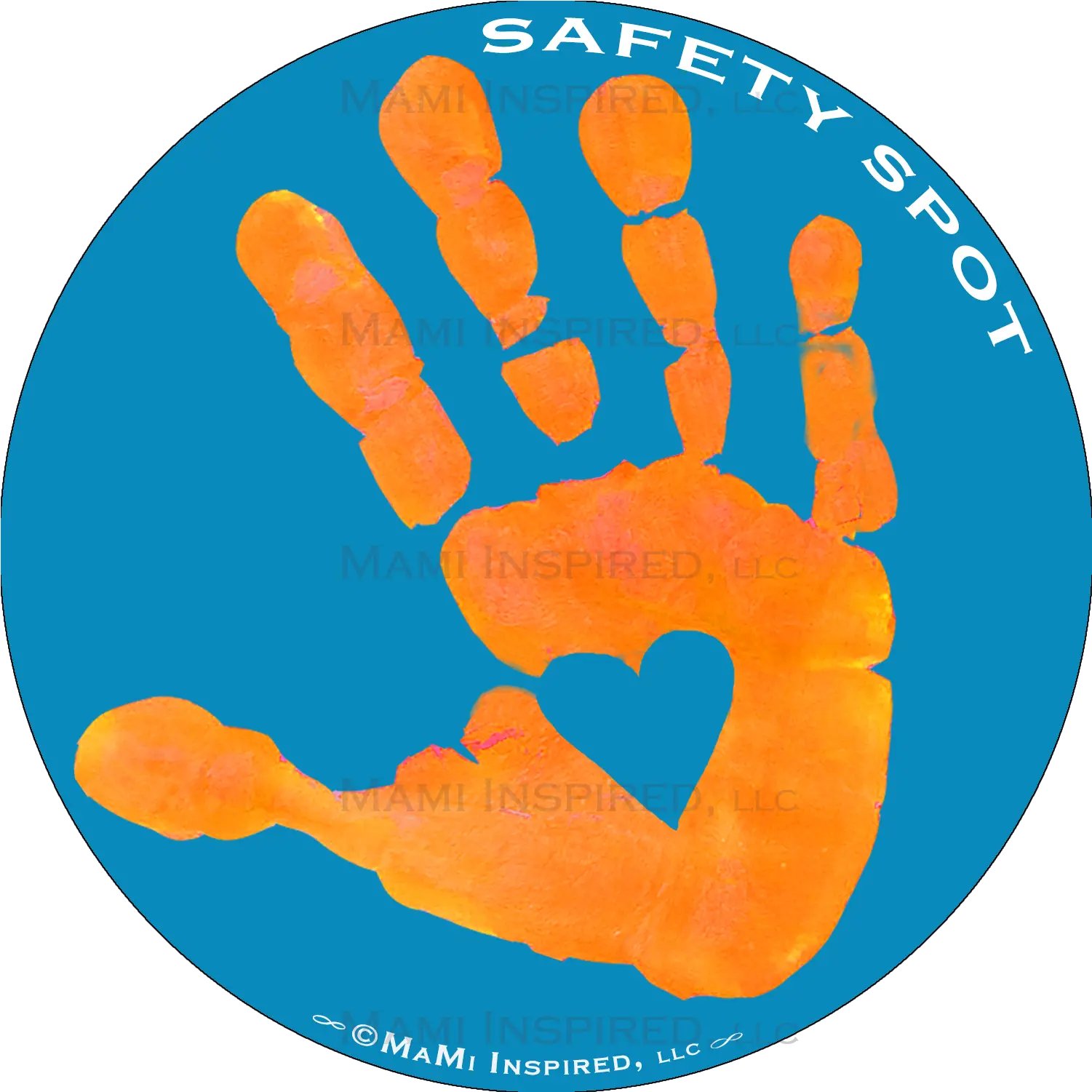 Download Hd Safety Spot Orange Kids Hand Car Magnet Spot For Kid Png Handprint Png