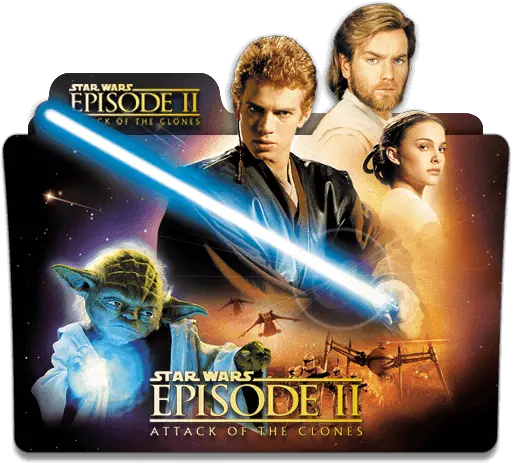 Star Wars Attack Of The Clones Folder Star Wars Episodio 2 Poster Png Action Folder Icon