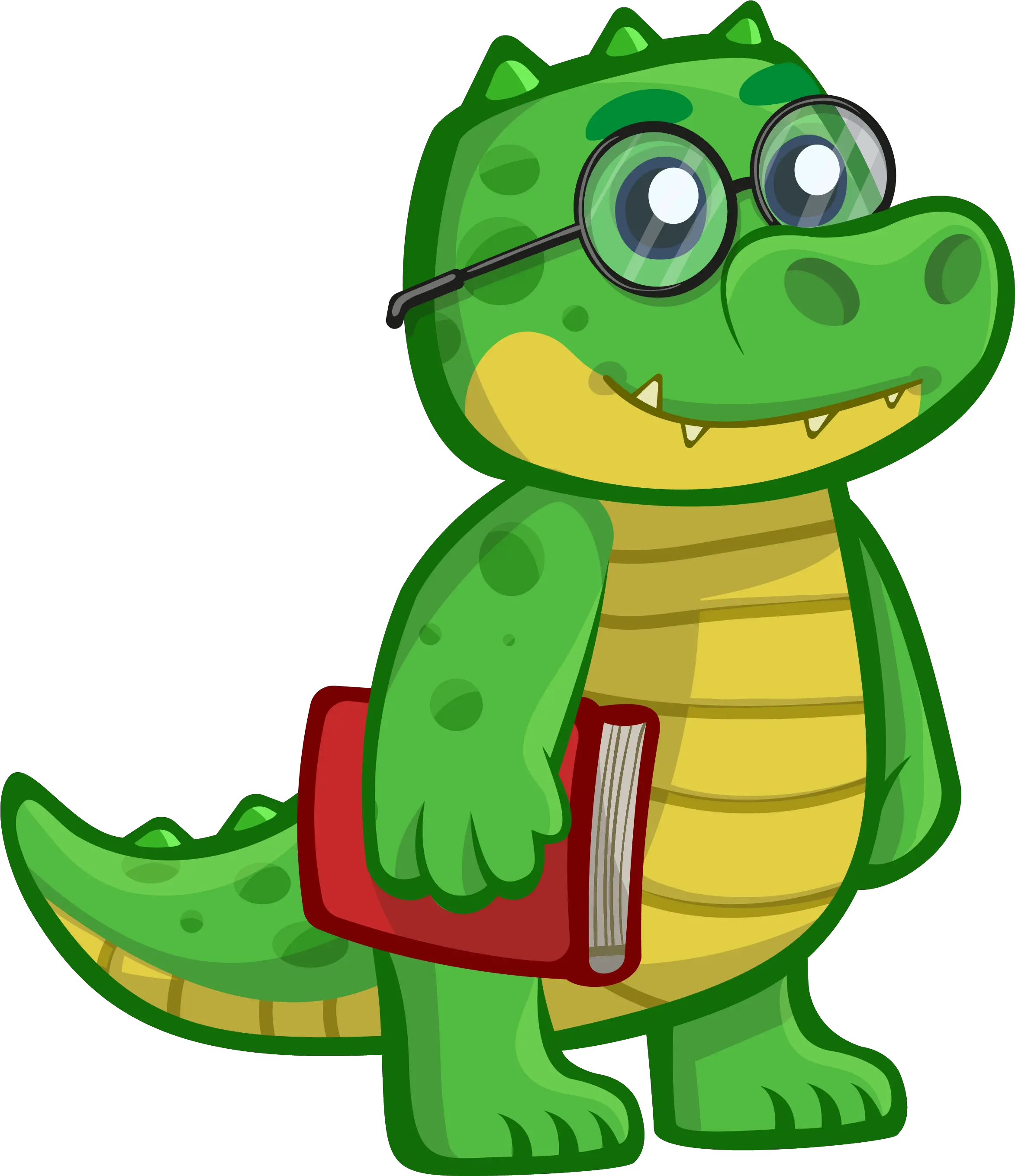 Gator Clipart Cartoon Dinosaur With Glasses Png Gator Png