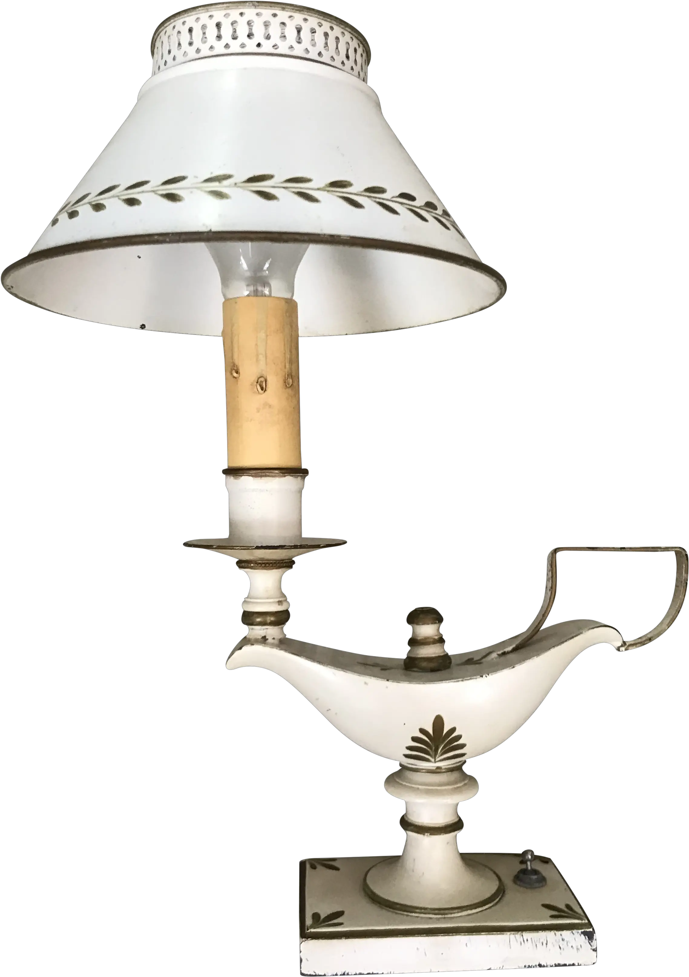 Vintage White Painted Tole Magic Lantern Genie Lamp Lamp Png Genie Lamp Png