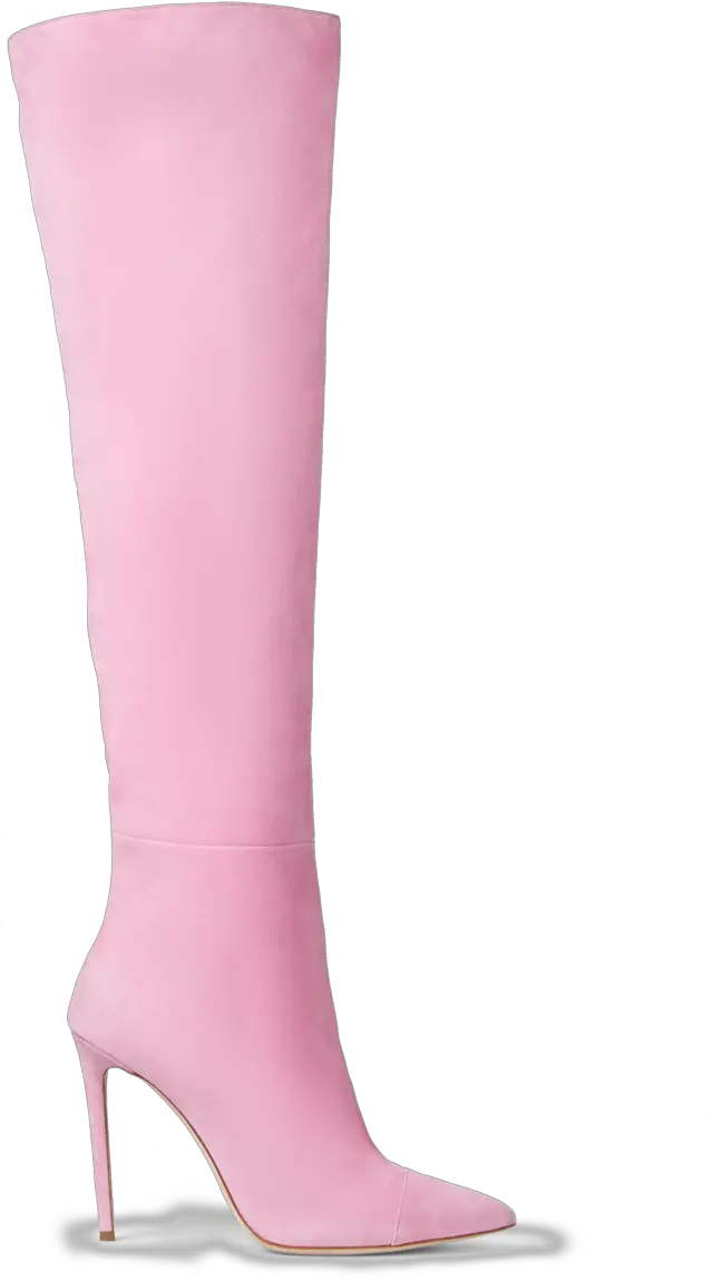 Pink Suede Over The Knee Boots 36 Basic Pump Png Boot Png