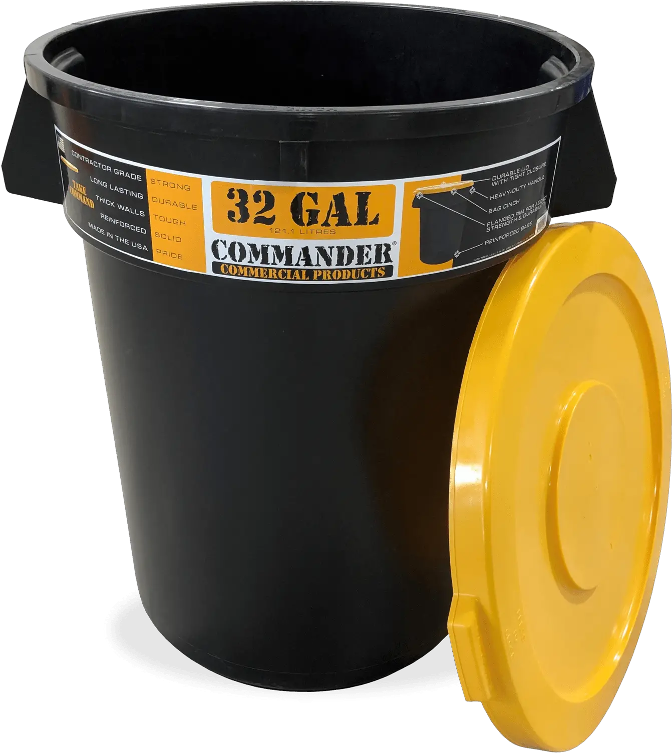 Commander Commercial Trash Cans Plastic Png Trashcan Transparent