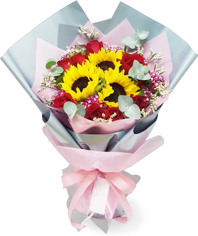 Sunflower And Rose Bouquet Bouquet Of Flowers Sunflower Png Bouquet Png