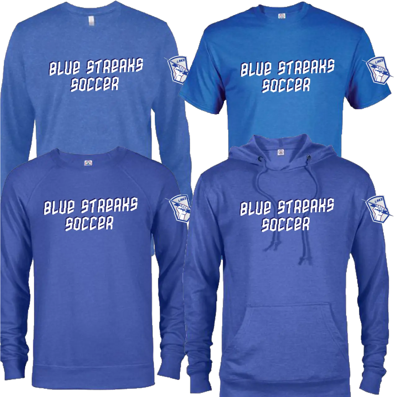 Lake Blue Streaks Soccer Logo Apparel Long Sleeve Png Streaks Png